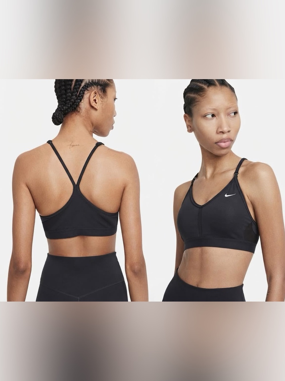 Nike Black V-Back Adjustable-Strap Sports Bra